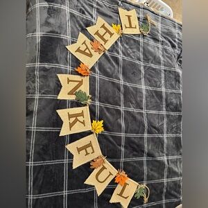 Rustic Burlap Banner with Brown Letter